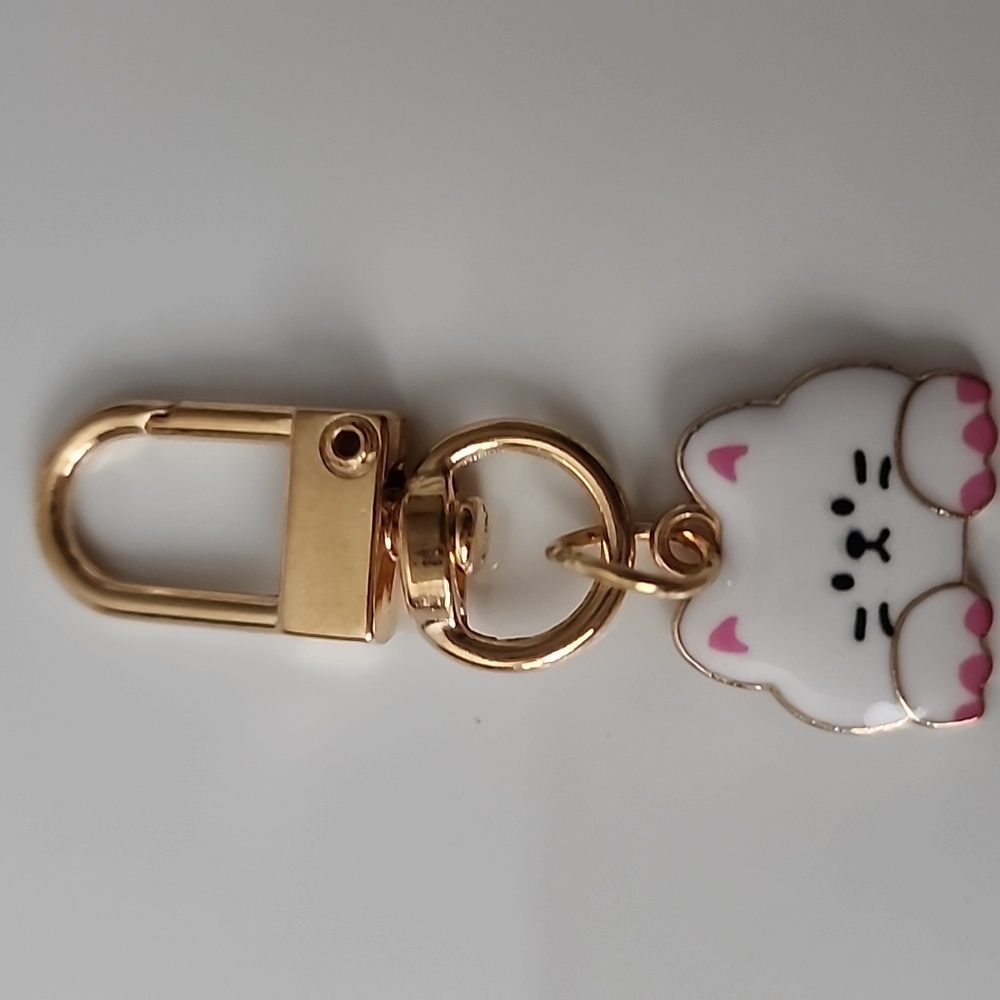 CAT  ZIPPER Pull purse charm Or Charm bracelet Lobster claw clip closure